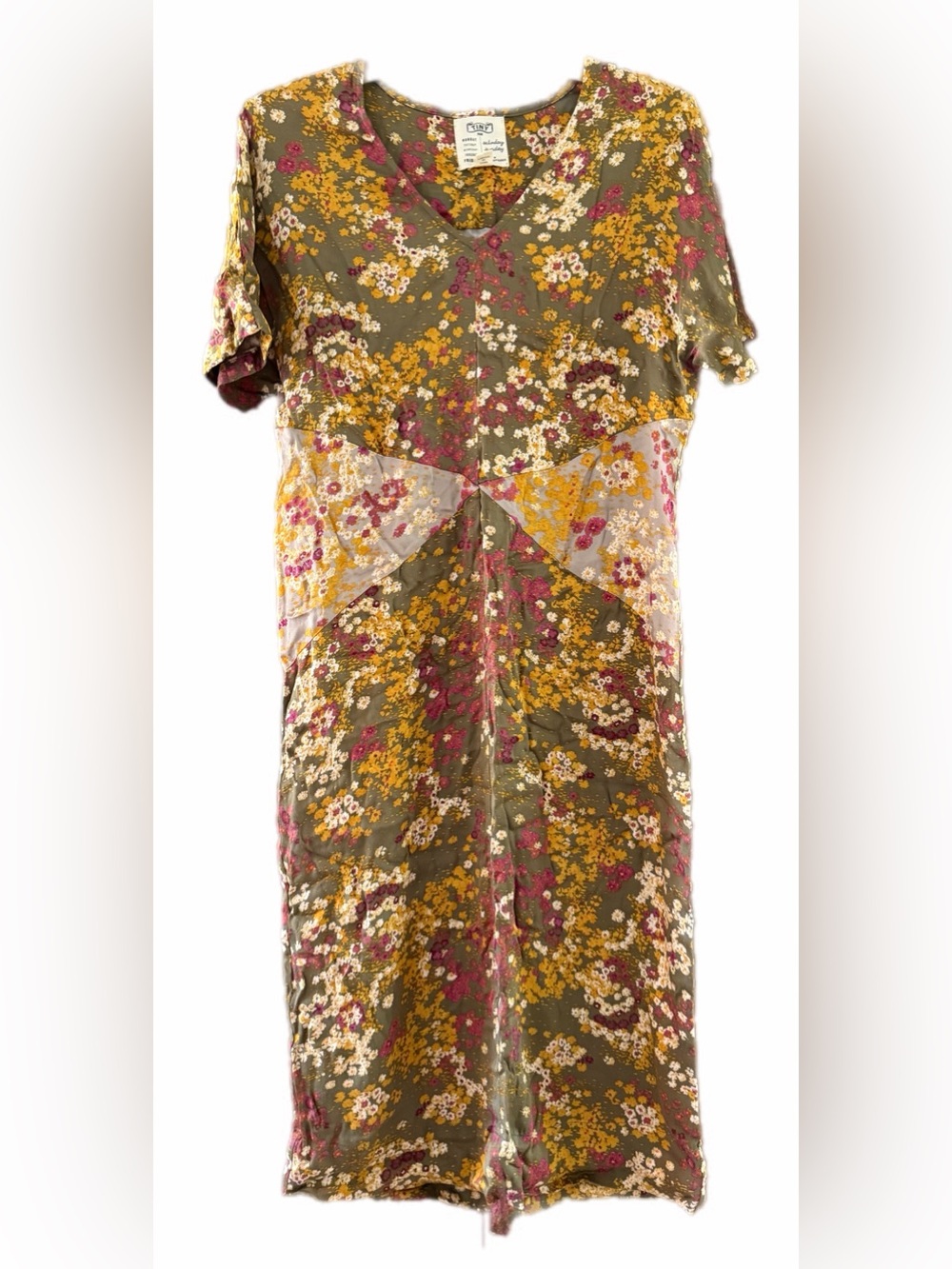Anthropologie Saturday/Sunday for Tiny by Anthropologie Olive Floral Dress XS - Picture 5 of 14